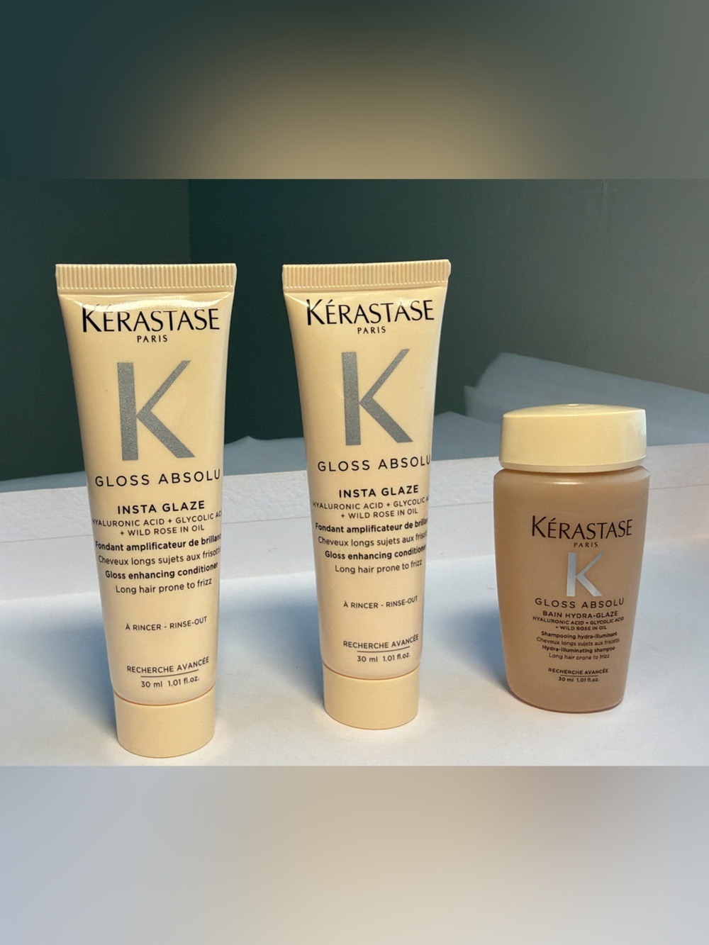 New,unused Kerastase Gloss Absolu Insta-Glaze set. Travel & mini size